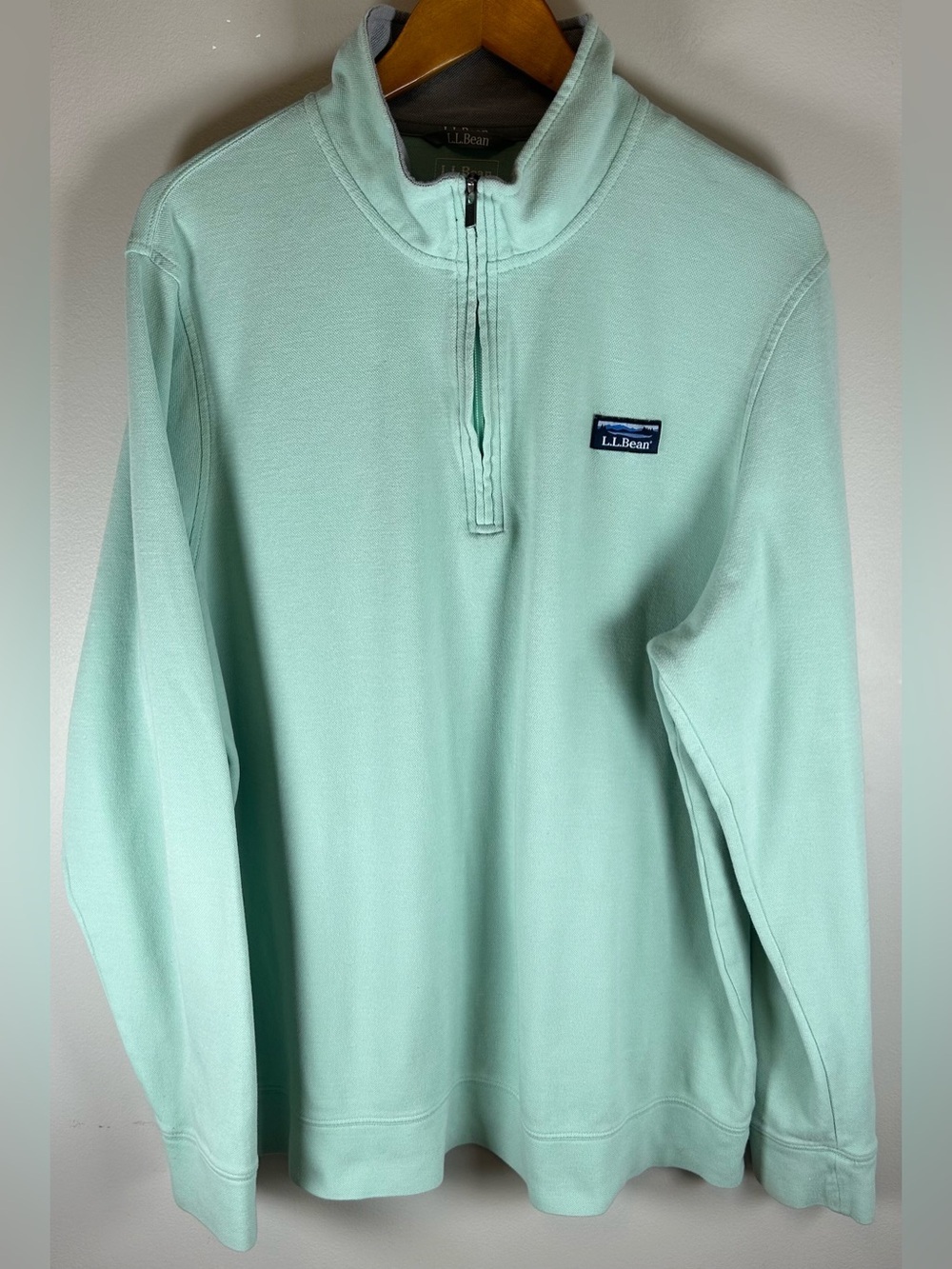 L.L. Bean Men's Comfort Stretch Performance Piqué 1/4 Zip Sweater Size XL Tall